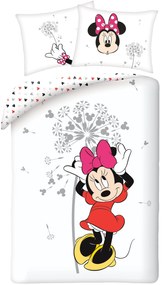 Bavlnené posteľné obliečky Disney - motív Minnie Mouse s púpavou - 100% bavlna - 70 x 90 cm + 140 x 200 cm