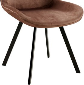 Jedálenská stolička Lewes - zamat - Hnedá