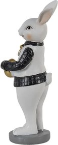 Dekorácia králik v košeli držiacej zlaté vajíčko - 5*5*15 cm