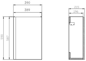 Cersanit S929-014 - Kúpeľňová skrinka pod umývadlo MODUO 39x21,5 cm lesklá biela