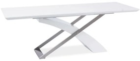 Kondela Jedálenský stôl, biela/biela extra vysoký lesk HG, 160-220x90 cm, KROS