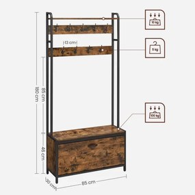 Stojanový vešiak NAVOR hnedá/čierna