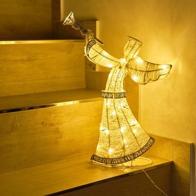 DECOLED LED světelný anděl 50 cm, teple bílý, na baterie, IP44