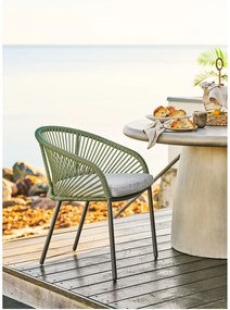 Zelená kovová/polstrovaná záhradná stolička Novella – House Nordic