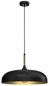 Závesné svietidlo Lincoln, 1x zlaté/čierne kovové tienidlo, (fi 45cm), b/g