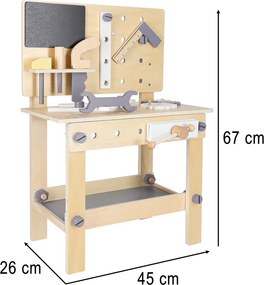 KIK Drevená dielňa s náradím DIY set