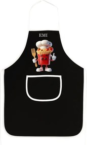 Kuchynská zástera Pasta EMI, čierna