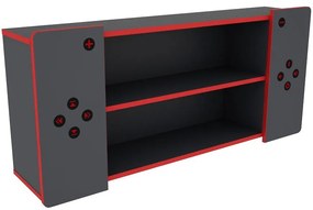 Polička Matrix II grafit/červená