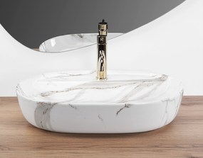 Rea Aura, umývadlo na dosku 610x410x130mm, imitácia kameňa-Shiny Aiax, REA-U6623