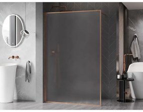 Mexen, Mexen Kioto-XF sprchová stena s rámom 140 x 202 cm, matná 10 mm, brúsená meď - 800-140-104-65-30-X