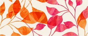 Obraz - Oranžové lístie (120x50 cm)