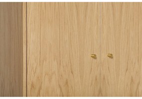 Šatníková skriňa v dekore duba v prírodnej farbe 80x190 cm Flora - Woodman