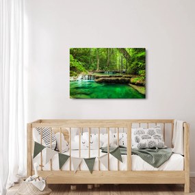 Obraz - Zelený vodopád (90x60 cm)