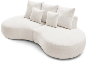 Biela pohovka z textílie bouclé 260 cm Saint-Germain – Bobochic Paris