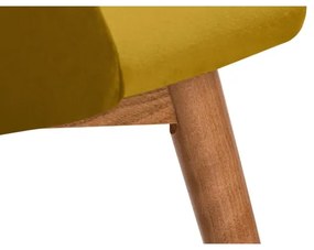 Jedálenská stolička BAKERI 86x48 cm žltá/svetlý dub