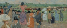 Obraz - Jean-Louis Forain, The Races at Longchamp, reprodukcia (120x50 cm)