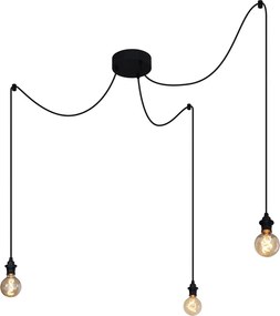 Vonkajšie závesné svietidlo čierne 3-svetlá IP44 - Cava