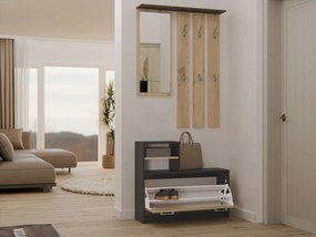 Predsieňová stena GARDE 85 cm antracit/dub artisan
