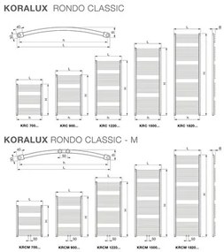 Kúpeľňový radiátor Korado Koralux Rondo Classic 1500x750 mm 913 W