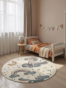 Hanse Home, Detský koberec Adventures 106413 Cream Multicolor kruh, 160x160 (priemer) kruh, viacfarebná, detská izba