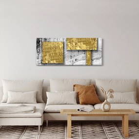 Obraz - Zlaté štvorce N⁰3 (120x50 cm)