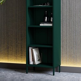 Knižnica do obývačky MARIO, 500 x 1800 x 350 mm, Modern: fľaškovo zelená farba