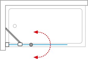 Roltechnik Dvojdielna otvárateľná vaňová zástena OBV2 Sklo TRANSPARENT 1400 mm 1200 mm