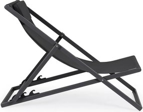 Antracitové kovové záhradné ležadlo Taylor – Bizzotto