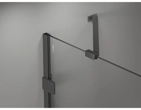 Mexen Lunar, pravý polkruhový sprchový kút 90 x 70 cm, 8mm číre sklo, profil grafit brúsený, 833-090P-070L-66-00