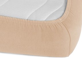 Jersey napínacie prestieradlo na vysoký matrac JR-033 Béžové 200 x 200 - výška 30 cm