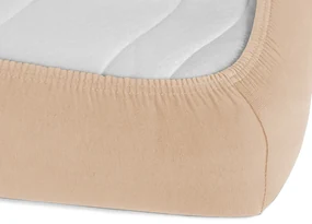 Jersey napínacie prestieradlo na vysoký matrac JR-033 Béžové 80 x 200 - výška 30 cm