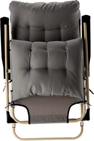 CH Záhradné skladacie relaxačné kreslo s vankúšom Zero V - tmavosivá