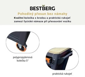 Kovový pojazdný dielenský vozík s 13 zásuvkami BestBerg BBTC-1301 / SPCC steel
