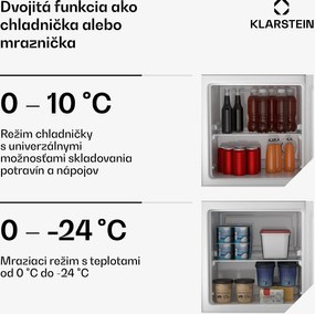 Klarstein Irene chladnička a mraznička, kompaktná, mraznička a chladnička v jednom, úsporná