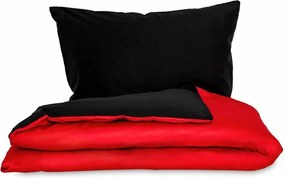 Kvalitex Saténové obliečky Luxury Collection červená / čierna, 140 x 200 cm, 70 x 90 cm