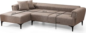 Rohová sedací souprava Hamlet 270 cm světle hnědá levá