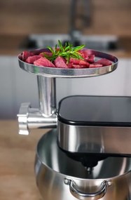 MEGAKOMBO Celokovový kuchynský robot BestBerg BBR-20S + 11dielna sada nerezových hrncov BestBerg BBSC-11 / strieborná