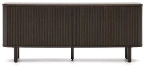 Tmavohnedá nízka komoda v dekore jaseňa s posuvnými dverami 180x75 cm Mailen – Kave Home