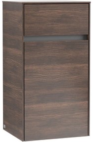 VILLEROY &amp; BOCH Collaro závesná bočná skrinka, 1 dvierka, 1 zásuvka, pánty vpravo, 404 x 349 x 749 mm, Arizona Oak, C03201VH