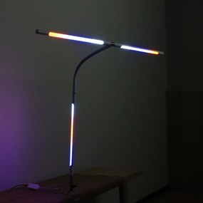 Stolná LED lampa NOX s RGBW efektmi, svorka, diaľkový ovládač
