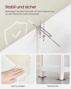 VASAGLE kúpeľňová skrinka s 2 zásuvkami a košíkmi BBC545W02