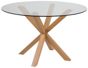 Jedálenský stôl so sklenenou doskou Actona Heaven, ⌀ 119 cm