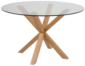 Jedálenský stôl so sklenenou doskou Actona Heaven, ⌀ 119 cm