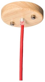 Závesné svietidlo s červeným káblom SULION Wood