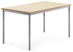 Stôl SONITUS, 1400x800x720 mm, linoleum - béžová, strieborná