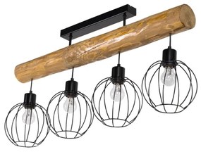 Spot-Light DO6977404 - Prisadený luster BERIS 4xE27/25W/230V borovica