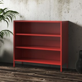Nízky policový regál LUCA, 1000 x 900 x 350 mm, Modern: červená farba