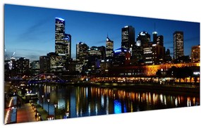 Obraz noci v Melbourne (120x50 cm)