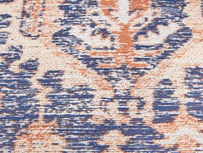 Bavlnený koberec 140 x 200 cm modrá/červená KURIN Beliani