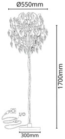 Krištáľová stojacia lampa 5xG9/40W/230V čierna